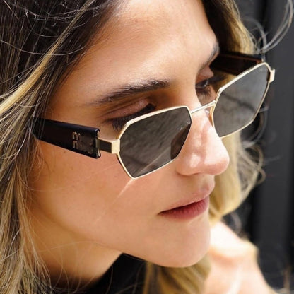 Rimless Gold Shield Sunglasses