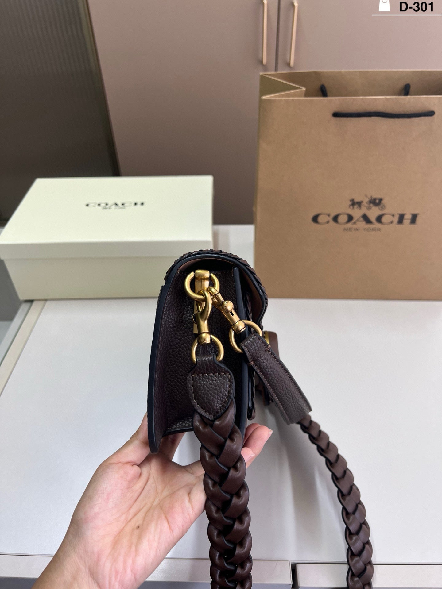 Braided Leather Crossbody