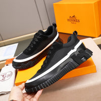 H Striped Leather Sneakers
