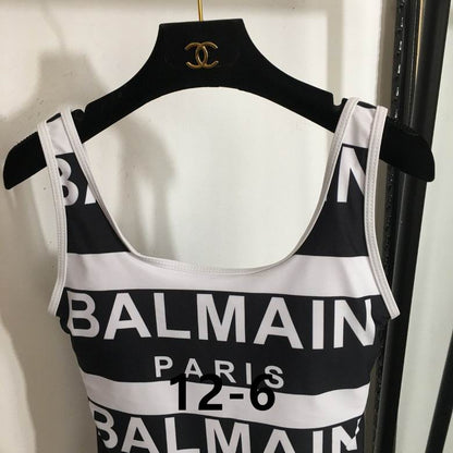 Monogram stripped Swimsuit