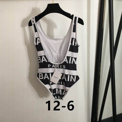 Monogram stripped Swimsuit