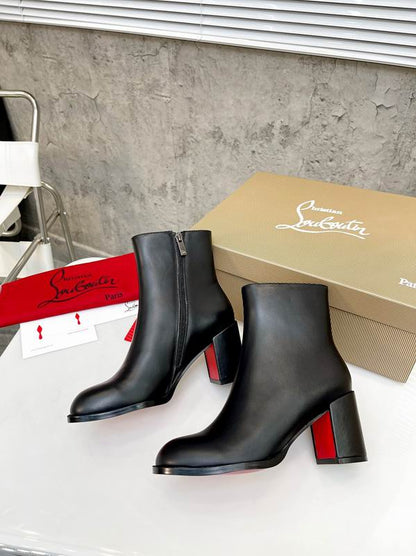 Women’s Red Sole Block Heel Ankle Boots
