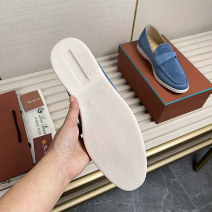 Classic Blue Suede Loafers