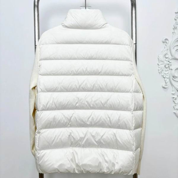 Knit-Sleeve Down Cardigan