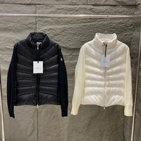Knit-Sleeve Down Cardigan